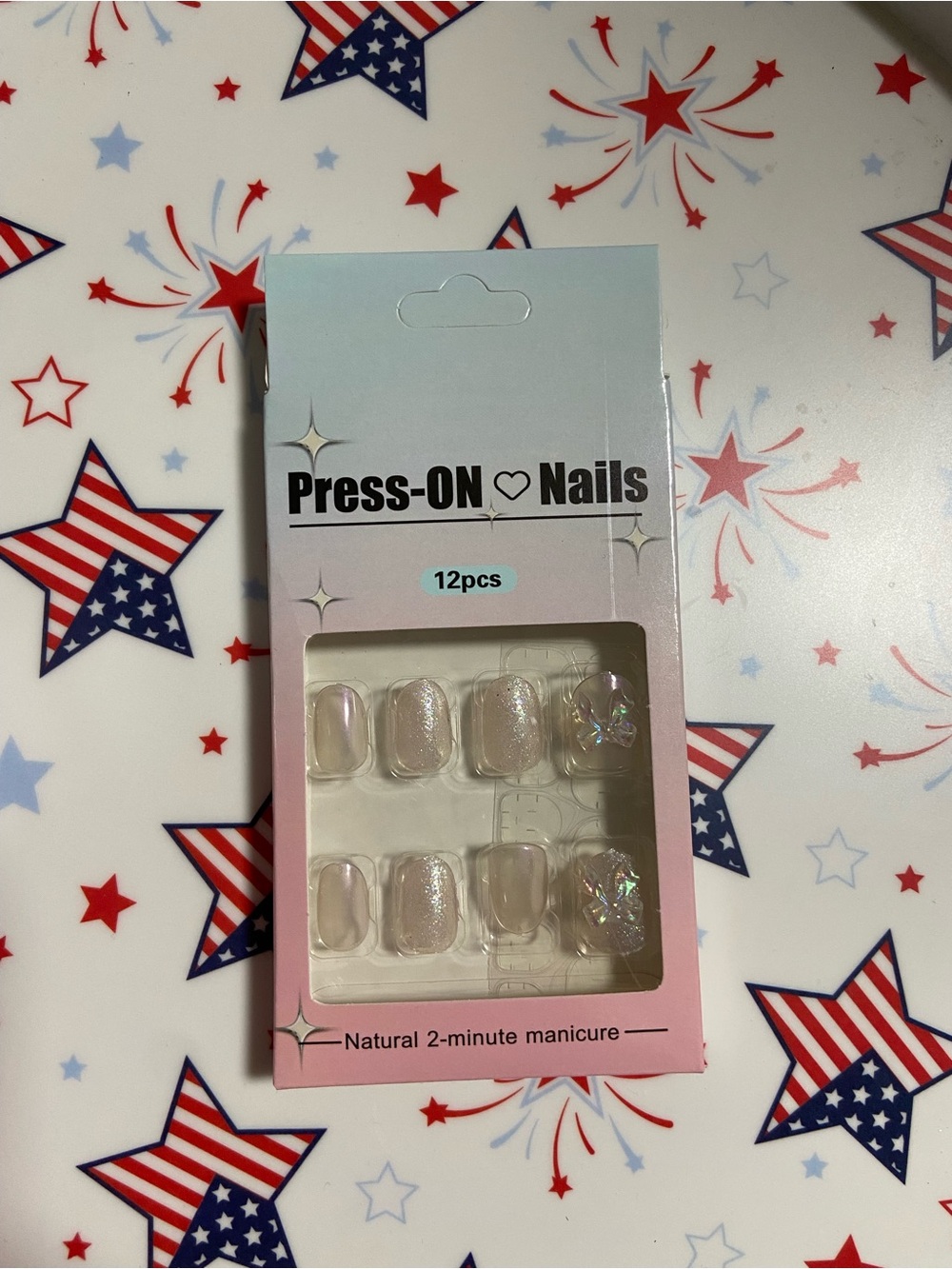 Press-ON Nails - Iridescent Clear Set (12pcs)